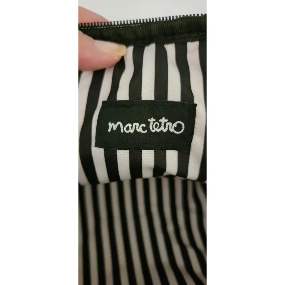 Marc Tetro Red Cosmetic Makeup Pouch Westie Dog Print Neoprene Zip Case NWT - Picture 5 of 6